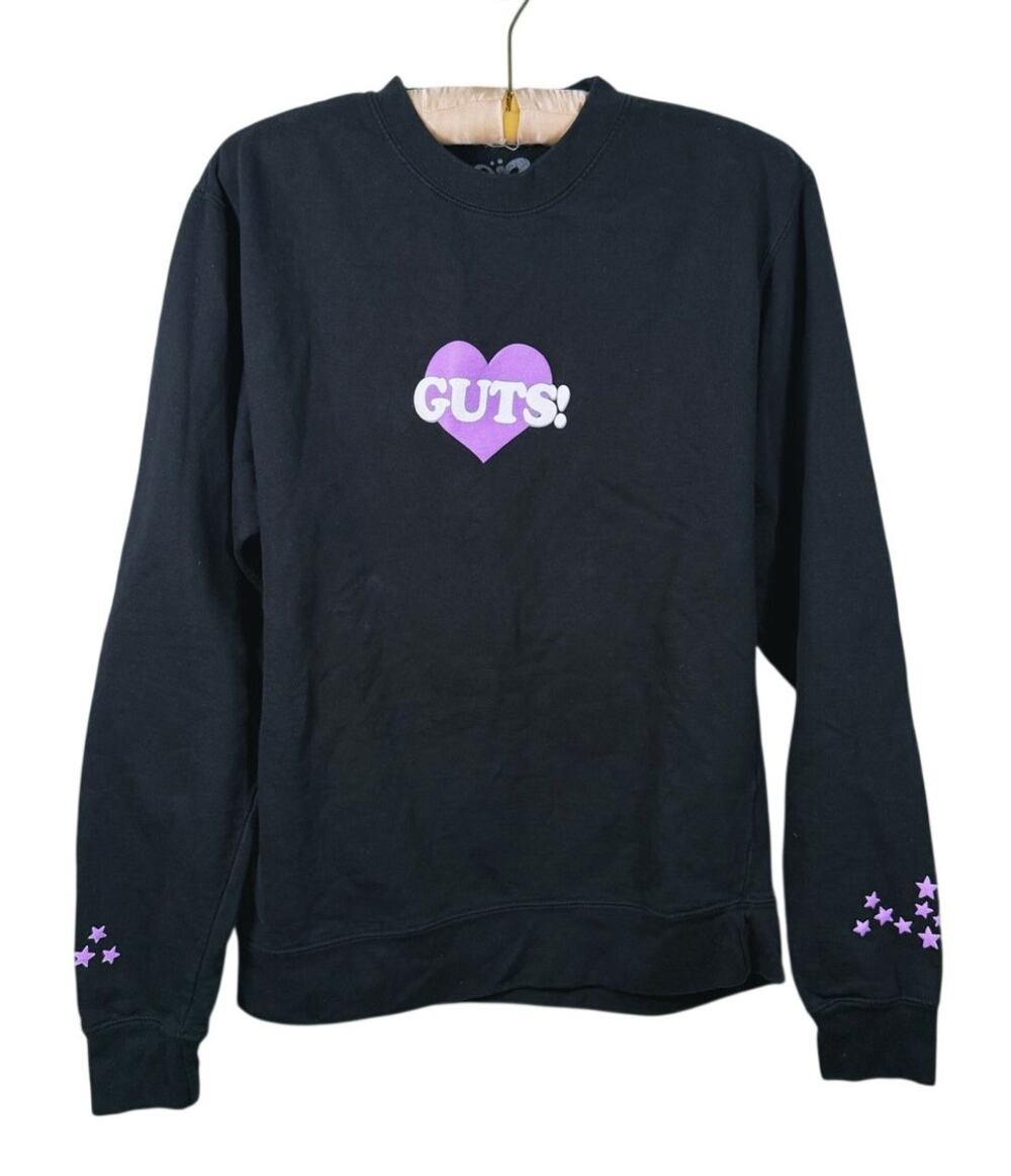 Olivia Rodrigo GUTS World Tour Sweatshirt Womens S Black Popstar Concert Merch